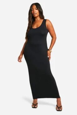 Vestito Maxi Plus Size Con Scollo Rotondo -Negozio al dettaglio Vestiti pzz80543 black xl 2