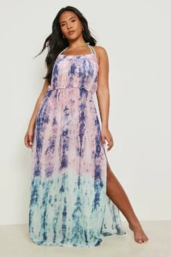 Vestito Maxi Plus Size Katy In Fantasia Dip Dye -Negozio al dettaglio Vestiti pzz80615 pink xl 2