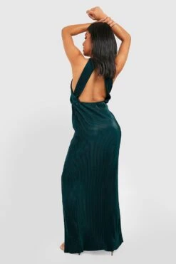 Vestito Maxi Petite Plissettato Con Pieghe E Spacco Alla Coscia 5 Vestito Maxi Petite Plissettato Con Pieghe E Spacco Alla Coscia -Negozio al dettaglio Vestiti pzz87690 green xl 1