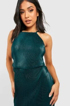 Vestito Maxi Petite Plissettato Con Pieghe E Spacco Alla Coscia 7 Vestito Maxi Petite Plissettato Con Pieghe E Spacco Alla Coscia -Negozio al dettaglio Vestiti pzz87690 green xl 3