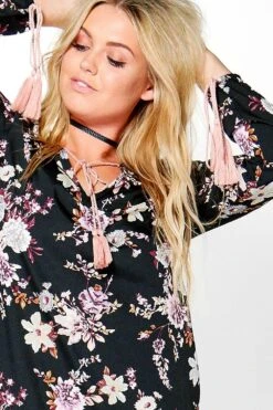 Vestito Midi Plus Size Jeni A Fiori -Negozio al dettaglio Vestiti pzz91846 multi xl 3