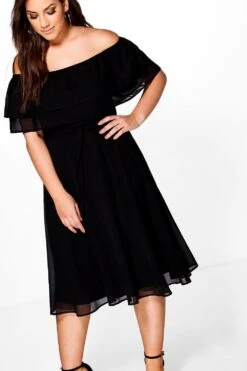 Vestito Skater Plus Size Arricciato Con Laccetti In Vita -Negozio al dettaglio Vestiti pzz91969 nude xl 3