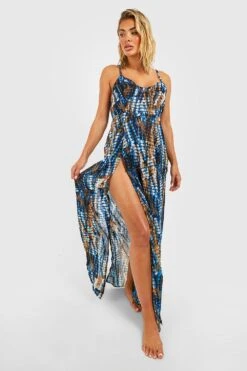 Vestito Maxi Da Mare In Fantasia Tie Dye