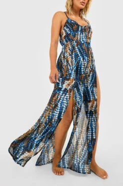 Vestito Maxi Da Mare In Fantasia Tie Dye -Negozio al dettaglio Vestiti szz00034 blue xl 3