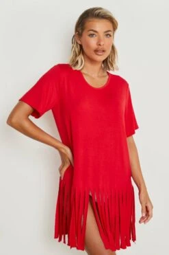 Vestito Da Mare Con Nappe -Negozio al dettaglio Vestiti szz86322 red xl 2