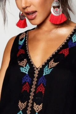 Vestito Prendisole Effetto Crespo Con Ricami E Nappe -Negozio al dettaglio Vestiti szz88493 white xl 3