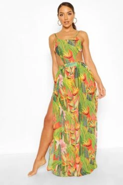 Vestito Maxi Da Mare Tropicana Con Cut-out